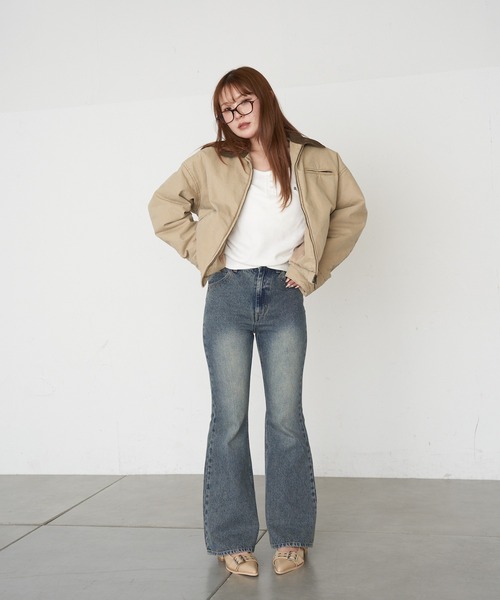 RAY CASSIN（レイカズン）の「デトロイトジャケット / ブルゾン（ブルゾン・レディース・ブラウン系その他2/ベージュ系その他2/ネイビー・FREE）」の14枚目の写真