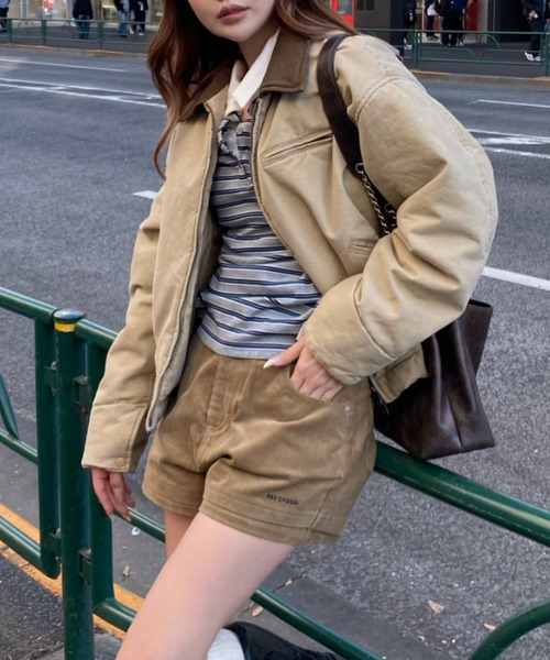 RAY CASSIN（レイカズン）の「デトロイトジャケット / ブルゾン（ブルゾン・レディース・ブラウン系その他2/ベージュ系その他2/ネイビー・FREE）」の10枚目の写真