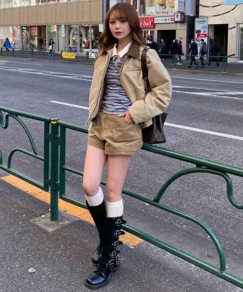 RAY CASSIN（レイカズン）の「デトロイトジャケット / ブルゾン（ブルゾン・レディース・ブラウン系その他2/ベージュ系その他2/ネイビー・FREE）」の9枚目の写真