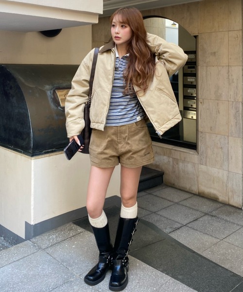 RAY CASSIN（レイカズン）の「デトロイトジャケット / ブルゾン（ブルゾン・レディース・ブラウン系その他2/ベージュ系その他2/ネイビー・FREE）」の5枚目の写真