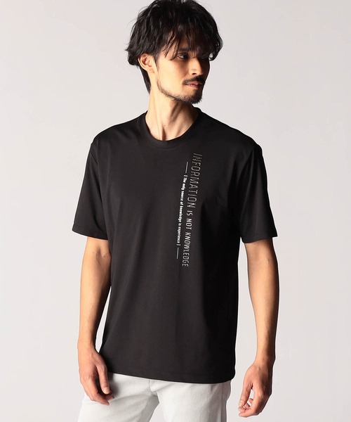 NICOLE CLUB FOR MEN（ニコルクラブフォーメン）の「メタルジェルプリント半袖Ｔシャツ（Tシャツ/カットソー・メンズ・オフホワイト/ブラック/ブルー系・X-LARGE/LARGE/MEDIUM）」の2枚目の写真