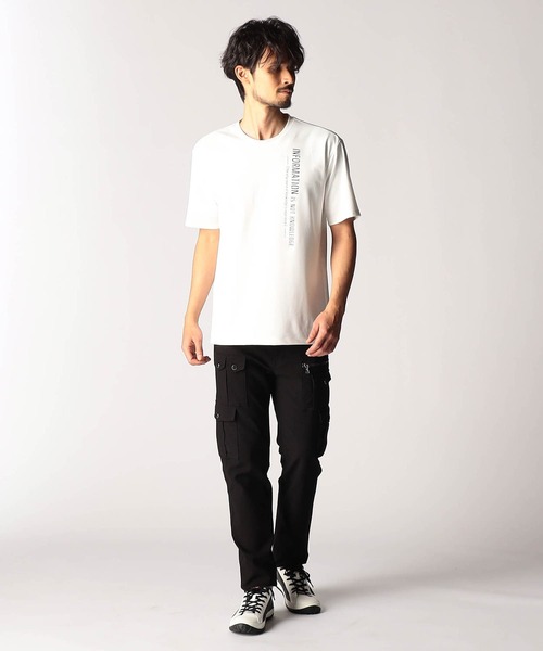 NICOLE CLUB FOR MEN（ニコルクラブフォーメン）の「メタルジェルプリント半袖Ｔシャツ（Tシャツ/カットソー・メンズ・オフホワイト/ブラック/ブルー系・X-LARGE/LARGE/MEDIUM）」の4枚目の写真