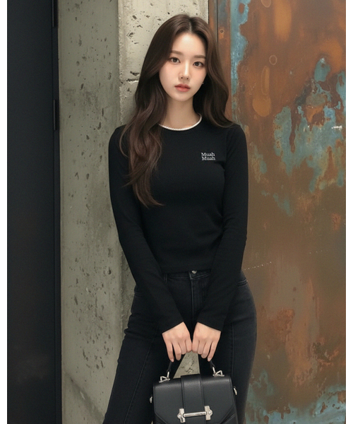 muahmuah（ムーアムーア）の「レースポイントクロップTシャツ [3色]（Tシャツ/カットソー・レディース・グレー/ブラック/アイボリー・FREE）」の20枚目の写真