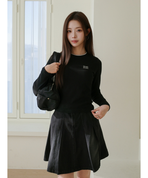 muahmuah（ムーアムーア）の「レースポイントクロップTシャツ [3色]（Tシャツ/カットソー・レディース・グレー/ブラック/アイボリー・FREE）」の4枚目の写真