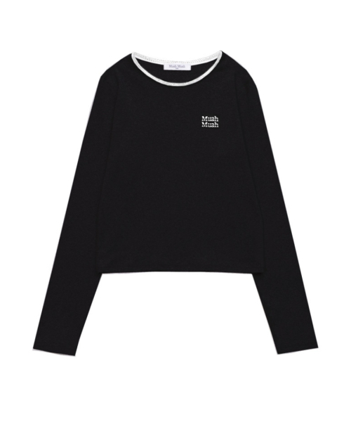 muahmuah（ムーアムーア）の「レースポイントクロップTシャツ [3色]（Tシャツ/カットソー・レディース・グレー/ブラック/アイボリー・FREE）」の9枚目の写真