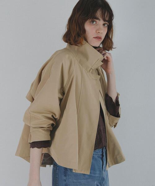 アーバンリサーチ サニーレーベル 撥水バックフレアスタンドカラーコート カーキ URBAN RESEARCH Sonny Label（アーバンリサーチサニーレーベル）の「撥