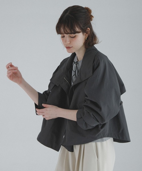 URBAN RESEARCH Sonny Label（アーバンリサーチサニーレーベル）の「撥水バックフレアスタンドカラーコート（その他アウター・レディース・チャコールグレー/カーキ/ベージュ・FREE）」の7枚目の写真