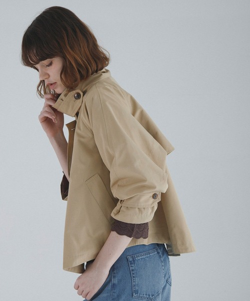 URBAN RESEARCH Sonny Label（アーバンリサーチサニーレーベル）の「撥水バックフレアスタンドカラーコート（その他アウター・レディース・チャコールグレー/カーキ/ベージュ・FREE）」の13枚目の写真