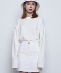W422 bell sleeve tee white