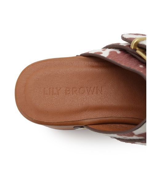 LILY BROWN（リリーブラウン）の「ウッドソールスタッズサボ（サンダル・レディース・キャメル/ブラック/マルチ・S/M/L）」の15枚目の写真