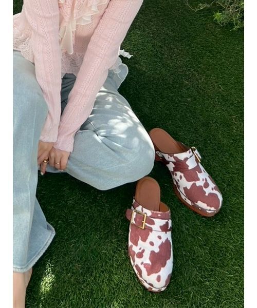 LILY BROWN（リリーブラウン）の「ウッドソールスタッズサボ（サンダル・レディース・キャメル/ブラック/マルチ・S/M/L）」の21枚目の写真