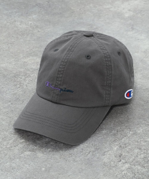 Champion（チャンピオン）の「【Champion(チャンピオン）】別注刺繍ツイルCAP（キャップ・メンズ・チャコール/アイボリー/ベージュ・FREE）」の3枚目の写真