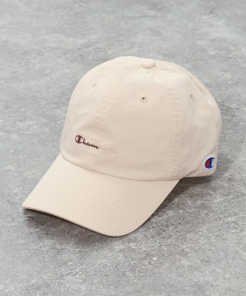 Champion（チャンピオン）の「【Champion(チャンピオン）】別注刺繍ツイルCAP（キャップ・メンズ・チャコール/アイボリー/ベージュ・FREE）」の2枚目の写真