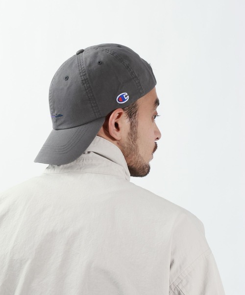 Champion（チャンピオン）の「【Champion(チャンピオン）】別注刺繍ツイルCAP（キャップ・メンズ・チャコール/アイボリー/ベージュ・FREE）」の6枚目の写真