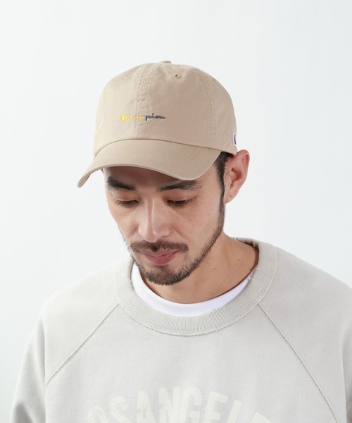 Champion（チャンピオン）の「【Champion(チャンピオン）】別注刺繍ツイルCAP（キャップ・メンズ・チャコール/アイボリー/ベージュ・FREE）」の14枚目の写真