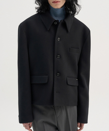 TRIP LE SENS（トリップ ル センス）の「[F/W]カスタムウールカラー隠しスナップブレザー_ヘビーツイル_ブラック（テーラードジャケット）」