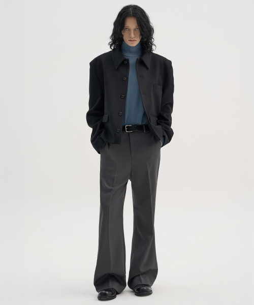 TRIP LE SENS（トリップ ル センス）の「[F/W]カスタムウールカラー隠しスナップブレザー_ヘビーツイル_ブラック（テーラードジャケット・メンズ・その他・L/M）」の2枚目の写真