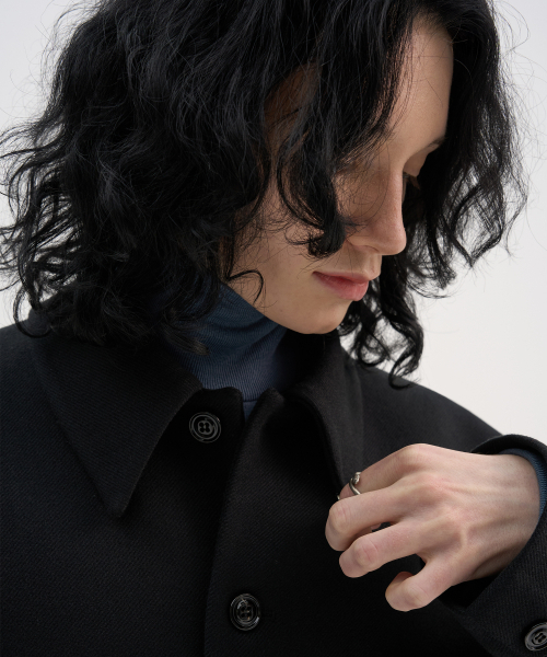 TRIP LE SENS（トリップ ル センス）の「[F/W]カスタムウールカラー隠しスナップブレザー_ヘビーツイル_ブラック（テーラードジャケット・メンズ・その他・L/M）」の3枚目の写真