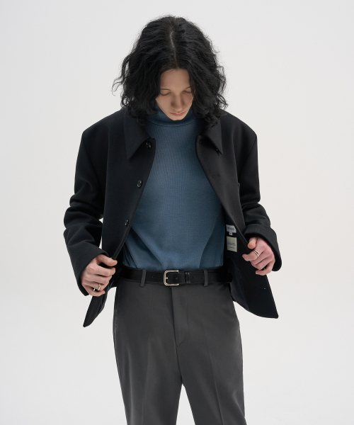 TRIP LE SENS（トリップ ル センス）の「[F/W]カスタムウールカラー隠しスナップブレザー_ヘビーツイル_ブラック（テーラードジャケット・メンズ・その他・L/M）」の4枚目の写真