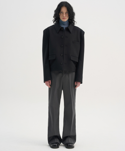 TRIP LE SENS（トリップ ル センス）の「[F/W]カスタムウールカラー隠しスナップブレザー_ヘビーツイル_ブラック（テーラードジャケット・メンズ・その他・L/M）」の5枚目の写真