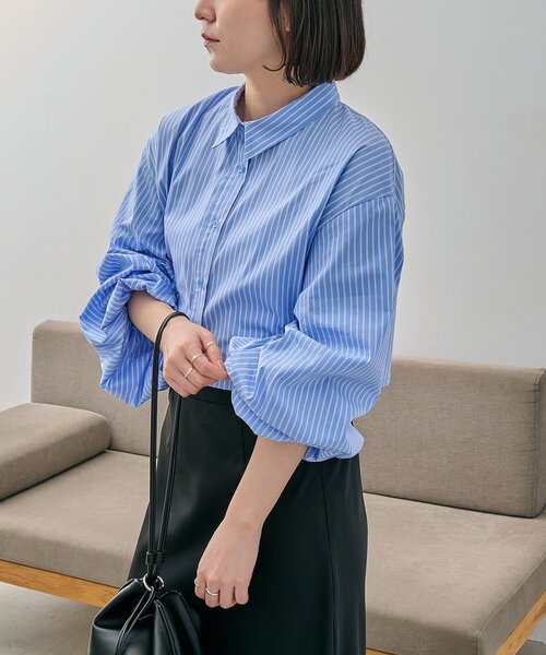CAPRICIEUX LE'MAGE(カプリシューレマージュ)の「袖バルーンクロップシャツ(シャツ/ブラウス・レディース・ブルー/ホワイト/ベージュ・FREE)」の20枚目の写真