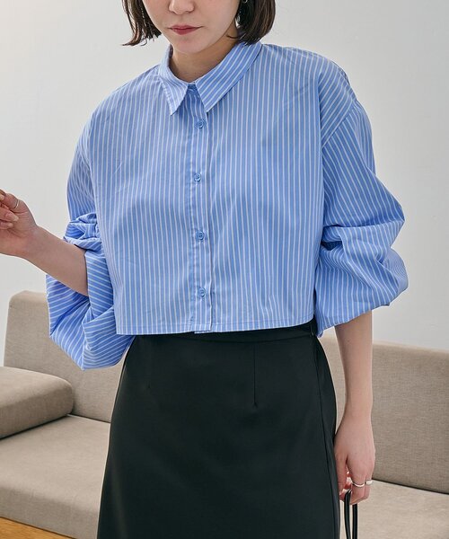 CAPRICIEUX LE'MAGE(カプリシューレマージュ)の「袖バルーンクロップシャツ(シャツ/ブラウス・レディース・ブルー/ホワイト/ベージュ・FREE)」の22枚目の写真