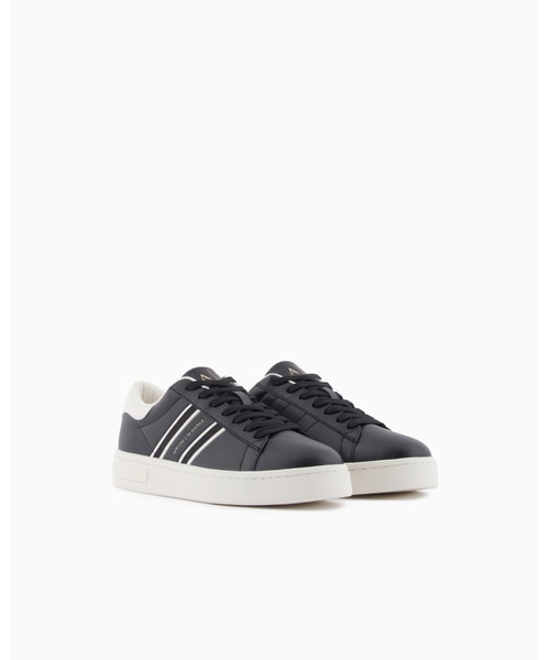 ARMANI EXCHANGE（アルマーニエクスチェンジ）の「【A|X アルマーニ エクスチェンジ】ポイントストライプ レースアップスニーカー（スニーカー・レディース・ホワイト/ブラック・37.5/36.5/37/36/39/38/38.5）」の3枚目の写真