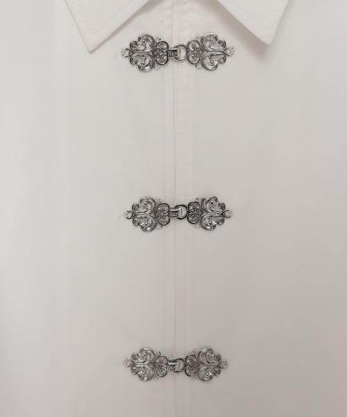 HARE（ハレ）の「2WAYチャイナシャツ(HARE)（シャツ/ブラウス・レディース・ホワイト/ブルー/ブラック/グリーン/パープル・FREE）」の18枚目の写真