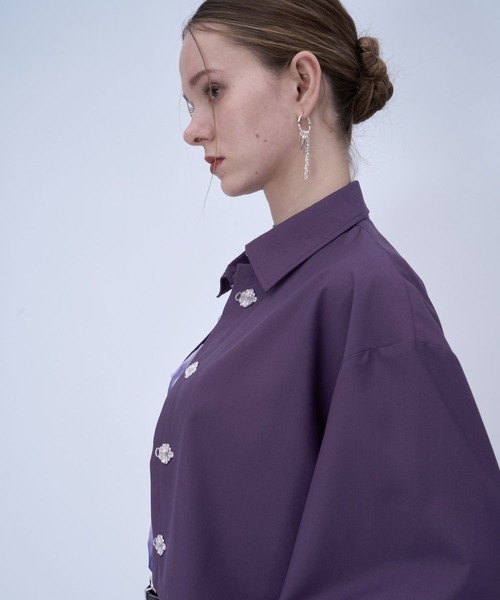 HARE（ハレ）の「2WAYチャイナシャツ(HARE)（シャツ/ブラウス・レディース・ホワイト/ブルー/ブラック/グリーン/パープル・FREE）」の13枚目の写真