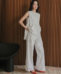 ELFRANK | 【2026SS】セットアップ対応 ケミカルレース ワイドパンツ ウエストゴム(その他パンツ)