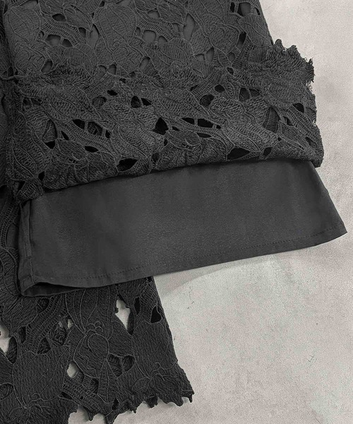 ELFRANK(エルフランク)の「【2026SS】セットアップ対応 ケミカルレース ワイドパンツ ウエストゴム(その他パンツ・レディース・オフホワイト/ブラック・M/L)」の15枚目の写真