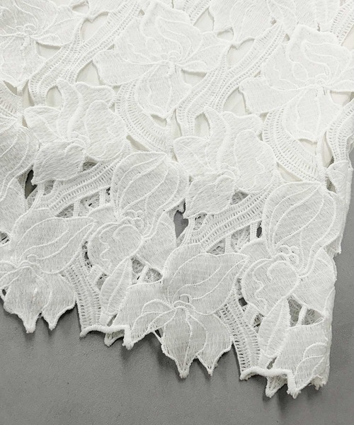 ELFRANK(エルフランク)の「【2026SS】セットアップ対応 ケミカルレース ワイドパンツ ウエストゴム(その他パンツ・レディース・オフホワイト/ブラック・M/L)」の18枚目の写真