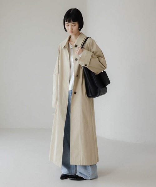 LOWRYS FARM（ローリーズファーム）の「ステンカラーコート 636403（ステンカラーコート・レディース・ベージュ/ネイビー・FREE）」の8枚目の写真