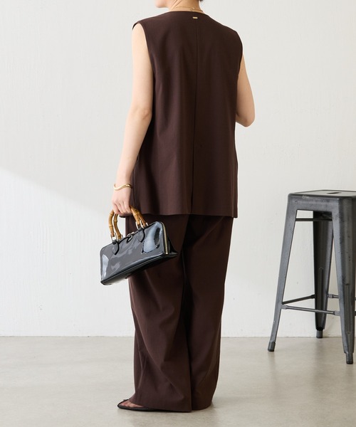 COLLAGE GALLARDAGALANTE(コラージュガリャルダガランテ)の「シェルタリング3タックパンツ/セットアップ可/WEB限定サイズ展開(スラックス・レディース・ブラウン/ホワイト/グリーン・0/1/TM/PS)」の22枚目の写真