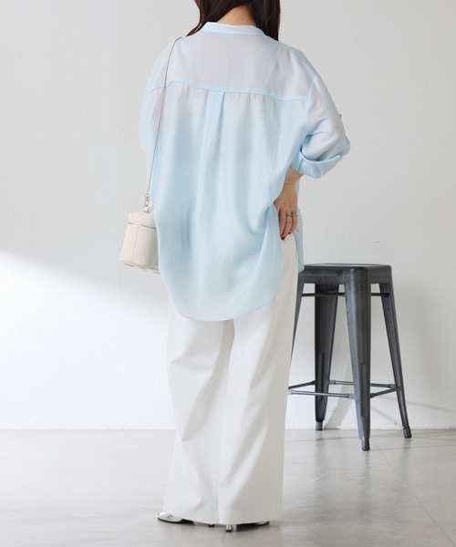 COLLAGE GALLARDAGALANTE（コラージュガリャルダガランテ）の「シェルタリング3タックパンツ/セットアップ可/WEB限定サイズ展開（スラックス・レディース・ブラウン/ホワイト/グリーン・0/1/TM/PS）」の17枚目の写真