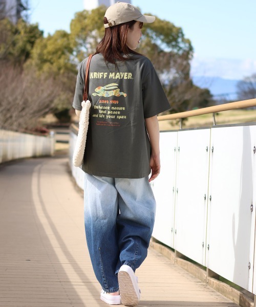 KRIFF MAYER Lady's Collection（クリフメイヤーレディースコレクション）の「【綿100%】バレルレッググラデーションパンツ（デニムパンツ・レディース・ダークブルー/ブラック/ライトブルー・MEDIUM/LARGE）」の8枚目の写真