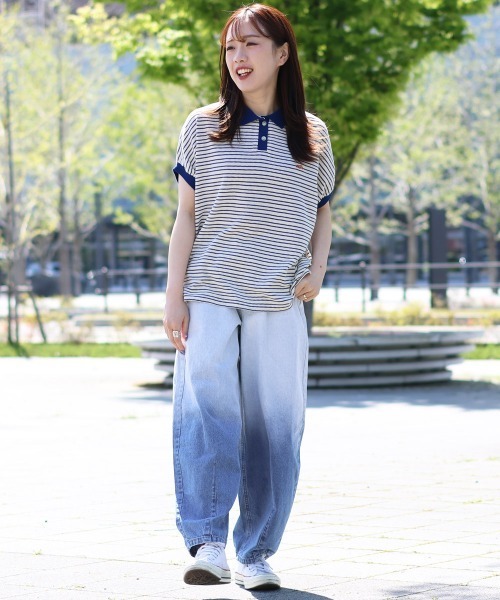KRIFF MAYER Lady's Collection（クリフメイヤーレディースコレクション）の「【綿100%】バレルレッググラデーションパンツ（デニムパンツ・レディース・ダークブルー/ブラック/ライトブルー・MEDIUM/LARGE）」の18枚目の写真