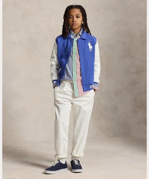 POLO RALPH LAUREN CHILDRENSWEAR(ポロ ラルフ ローレン チルドレンズウェア)の「Big Pony フリース ベースボール ジャケット(スタジャン・キッズ・マルチ・S/M/L/XL)」の4枚目の写真
