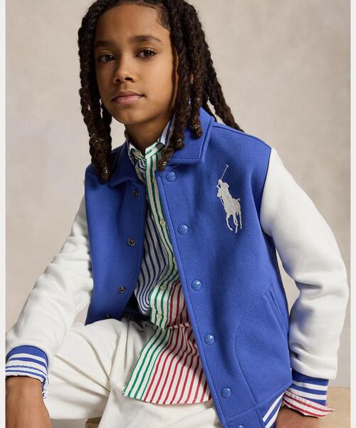 POLO RALPH LAUREN CHILDRENSWEAR(ポロ ラルフ ローレン チルドレンズウェア)の「Big Pony フリース ベースボール ジャケット(スタジャン・キッズ・マルチ・S/M/L/XL)」の3枚目の写真