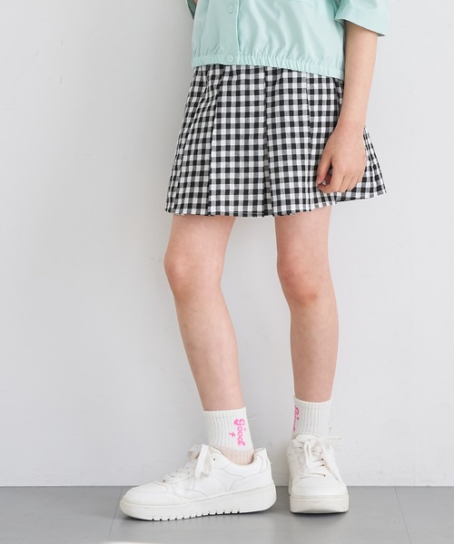 coca(coca)(コカ)の「キッズ ギンガムチェックプリーツスカート(スカート・キッズ・ブラック・150/140/130/120)」の10枚目の写真