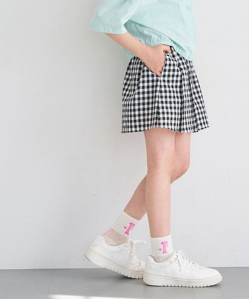 coca(coca)(コカ)の「キッズ ギンガムチェックプリーツスカート(スカート・キッズ・ブラック・150/140/130/120)」の12枚目の写真