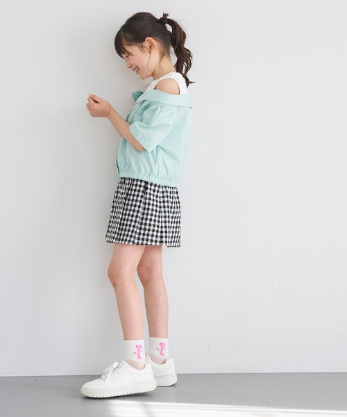 coca(coca)(コカ)の「キッズ ギンガムチェックプリーツスカート(スカート・キッズ・ブラック・150/140/130/120)」の13枚目の写真