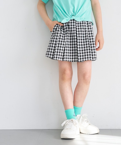 coca(coca)(コカ)の「キッズ ギンガムチェックプリーツスカート(スカート・キッズ・ブラック・150/140/130/120)」の15枚目の写真