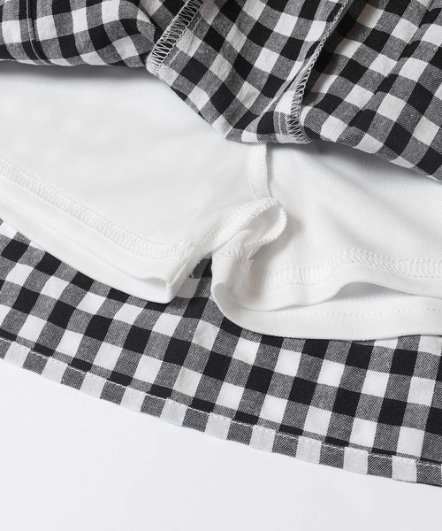 coca(coca)(コカ)の「キッズ ギンガムチェックプリーツスカート(スカート・キッズ・ブラック・150/140/130/120)」の5枚目の写真