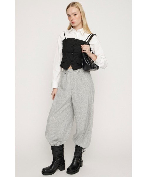 SLY（スライ）の「BUSTIER LAYERED LIKE SH TOPS ビスチェレイヤードライクシャツトップス 春服（シャツ/ブラウス・レディース・ブラック/グレー・FREE）」の5枚目の写真