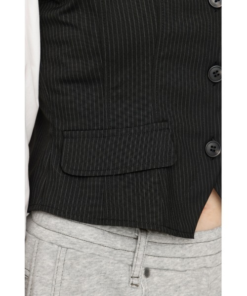 SLY（スライ）の「BUSTIER LAYERED LIKE SH TOPS ビスチェレイヤードライクシャツトップス 春服（シャツ/ブラウス・レディース・ブラック/グレー・FREE）」の12枚目の写真