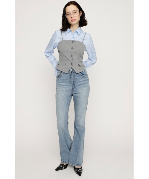 SLY（スライ）の「BUSTIER LAYERED LIKE SH TOPS ビスチェレイヤードライクシャツトップス 春服（シャツ/ブラウス・レディース・ブラック/グレー・FREE）」の14枚目の写真