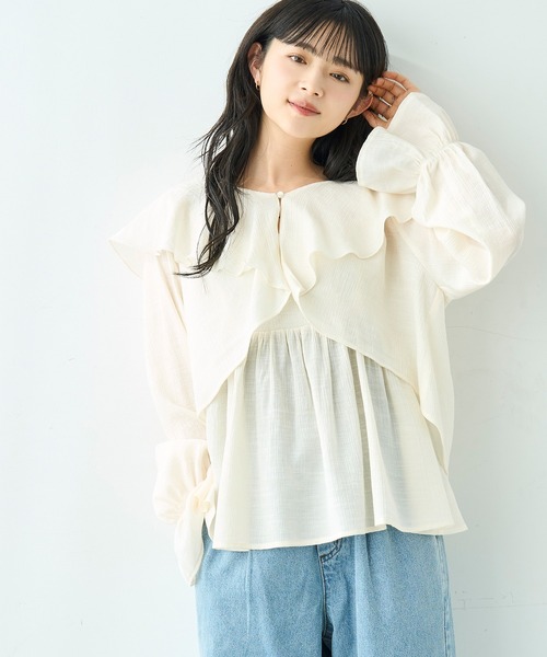 mil（ミル）の「キャミソール×ボレロセット マルチway ブラウス【586130】（シャツ/ブラウス・レディース・ブラック/アイボリー/モカ・S/XS）」の2枚目の写真