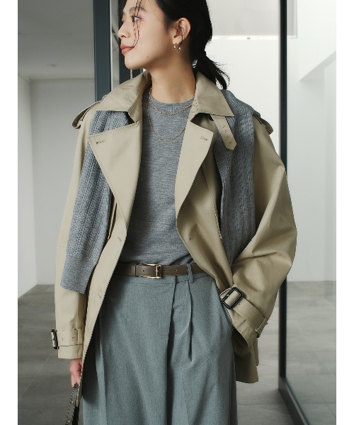 ハーフオーバートレンチコート（トレンチコート）｜anuans（ア
