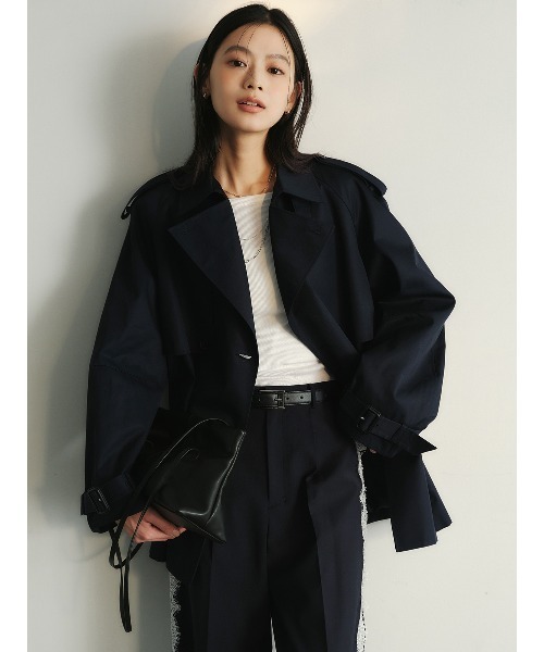 ハーフオーバートレンチコート（トレンチコート）｜anuans（ア